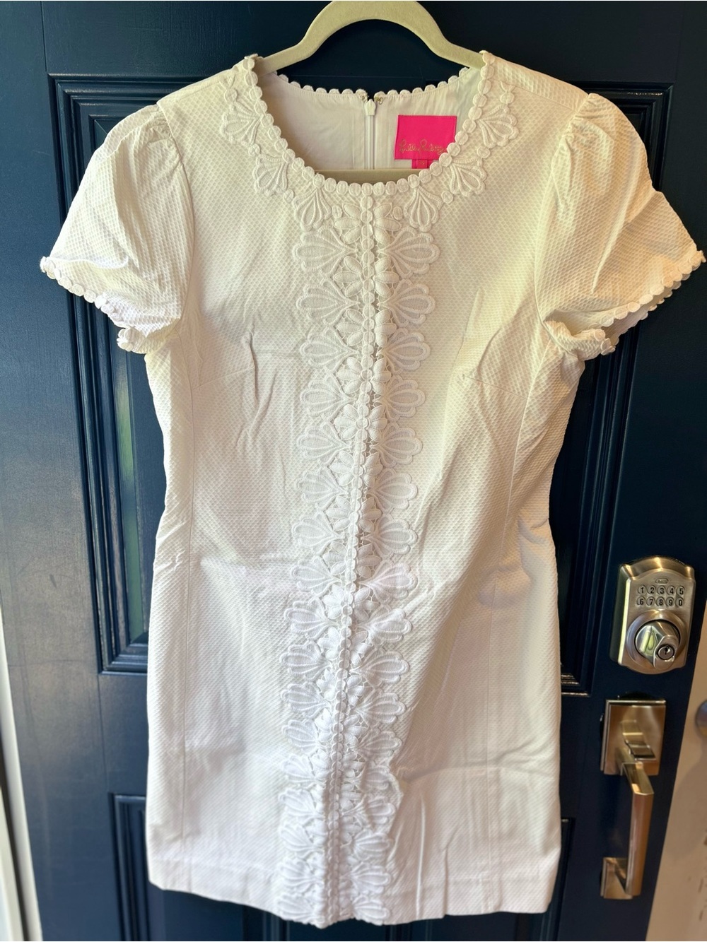 Lilly Pulitzer White Short Sleeve Embroidered Dress